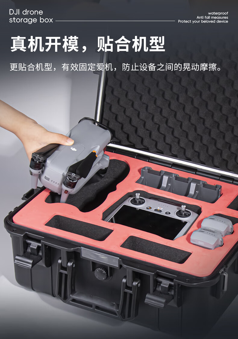 EIRMAI R202V Suitable for DJI Mavic3/Avata2, Storage Backpack for Drone Accessories, Hard Shell Case, Single Shoulder Handheld Anti-Drop Safety Equipment Box, Sand Color 1