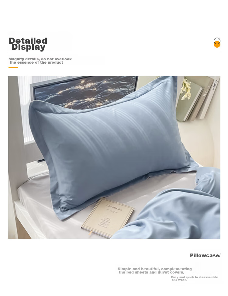 YALU & FREEDOM Bedding Six-Piece Set, Complete Quilt Set for Student Dormitory, Three-Piece Set with Pillow And Duvet, Sky Blue 12