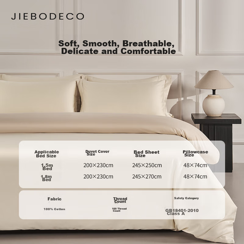 JIEBO 100-Piece Pure Cotton Bedding Set, Class A Long-Staple Cotton High-End Luxury Bedding Set with Duvet Cover, for 2.0/2.2 Meter Beds, Duvet Cover Size 220×240cm