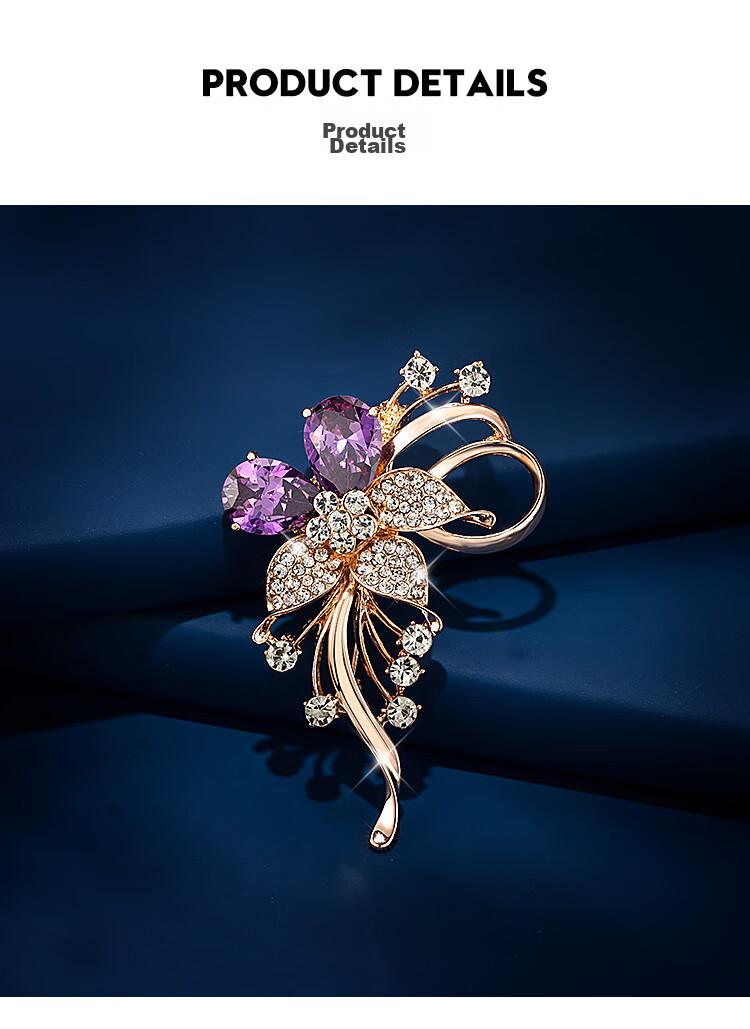 Qlady Elegant Floral Brooch, High-End Women's Anti-Exposure Pin, Clothing Accessory, Mid-Autumn Festival And Birthday Gift 3
