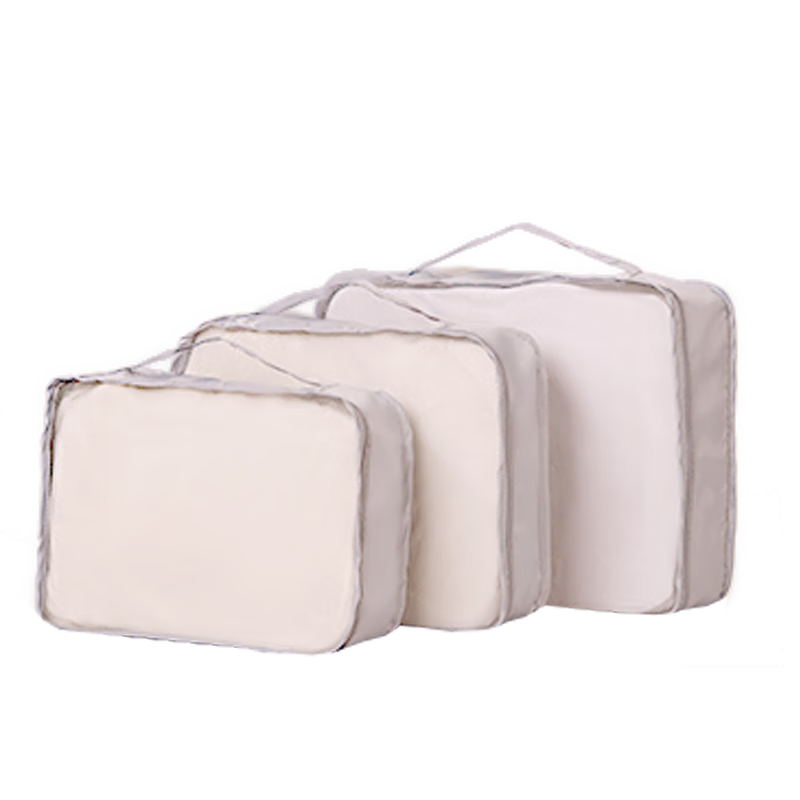 Etravel Storage Bag Set of 3, Luggage Organizer Pouch, Seasonal Clothing Storage Bag for Underwear Sorting, Beige