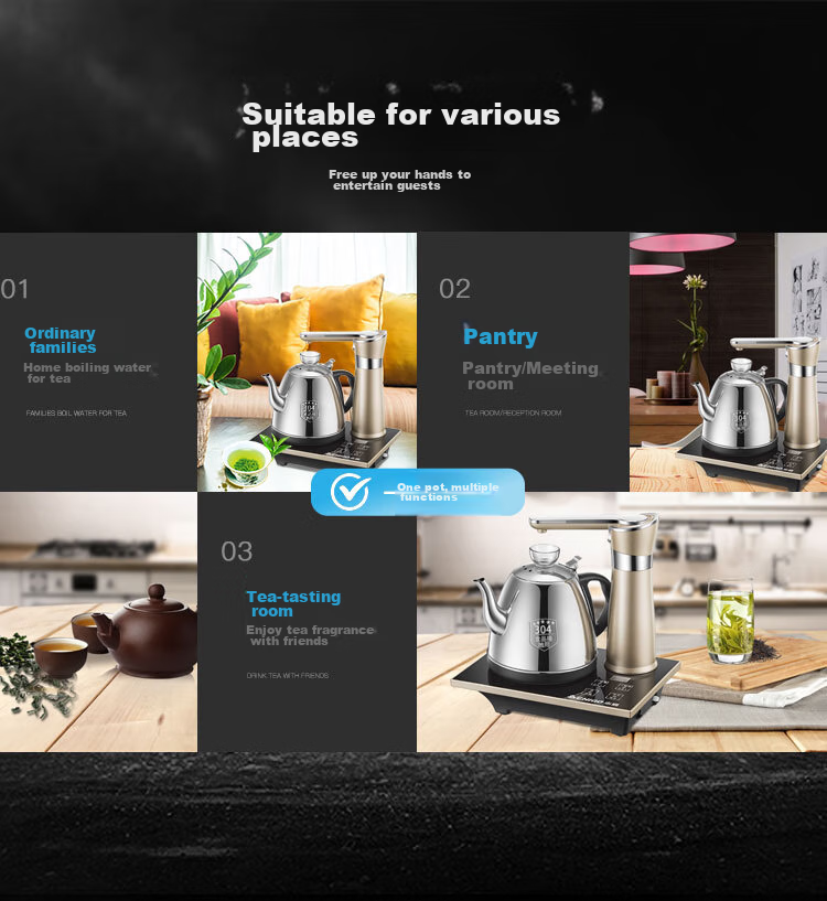 CHIGO Pure Titanium Electric Kettle Fully Automatic Water Supply Electric Kettle Tea Table Integrated High-Temperature Sterilization Electric Tea Stove Embedded Tea Table Special Electric Tea Tray JBL 6