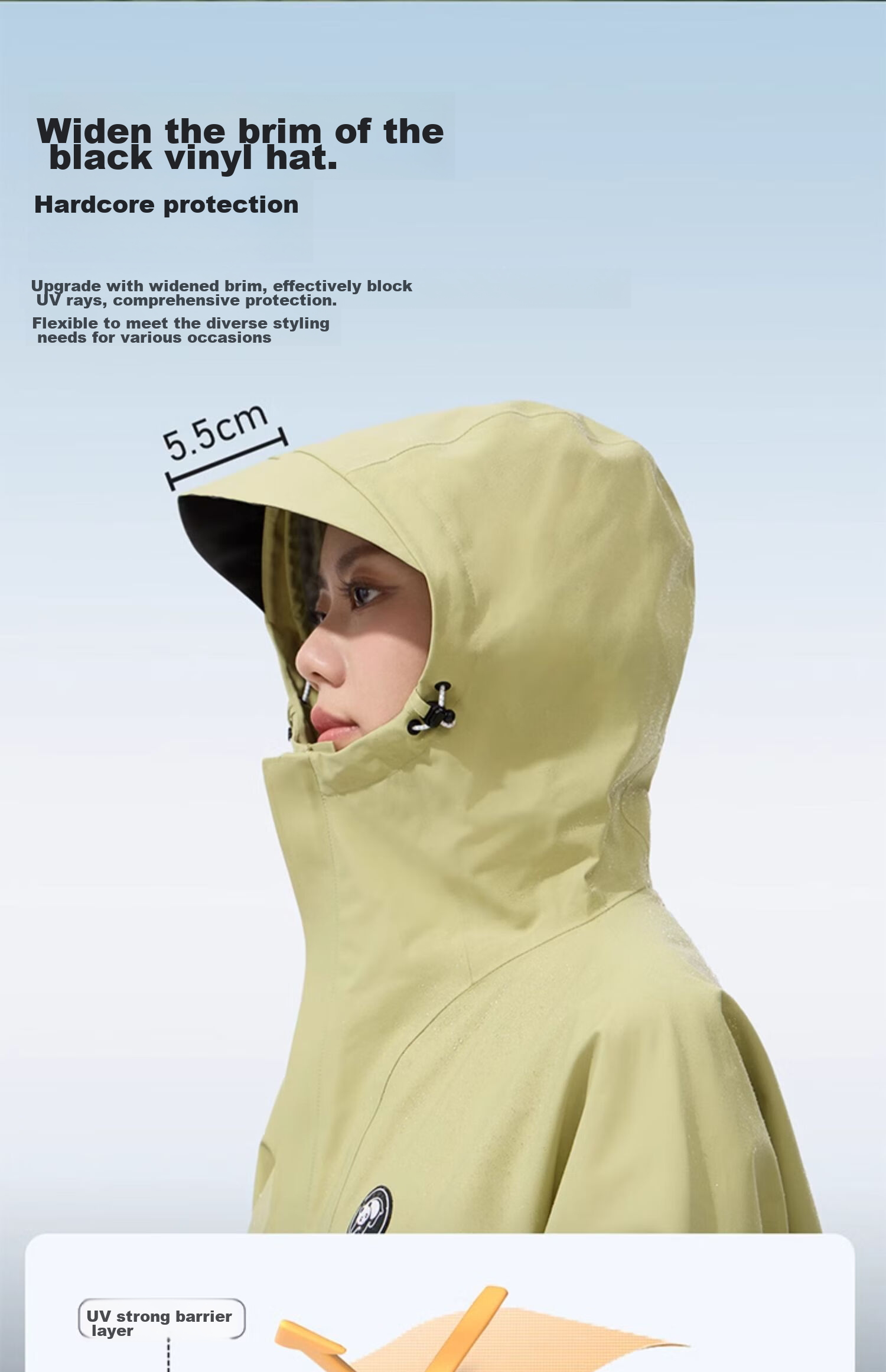 CAMEL Panda Outdoor Single-Layer Waterproof Jacket for Men And Women, Hard Shell Color-Block Coat A34BA46169, Lime Green, 2XL 12