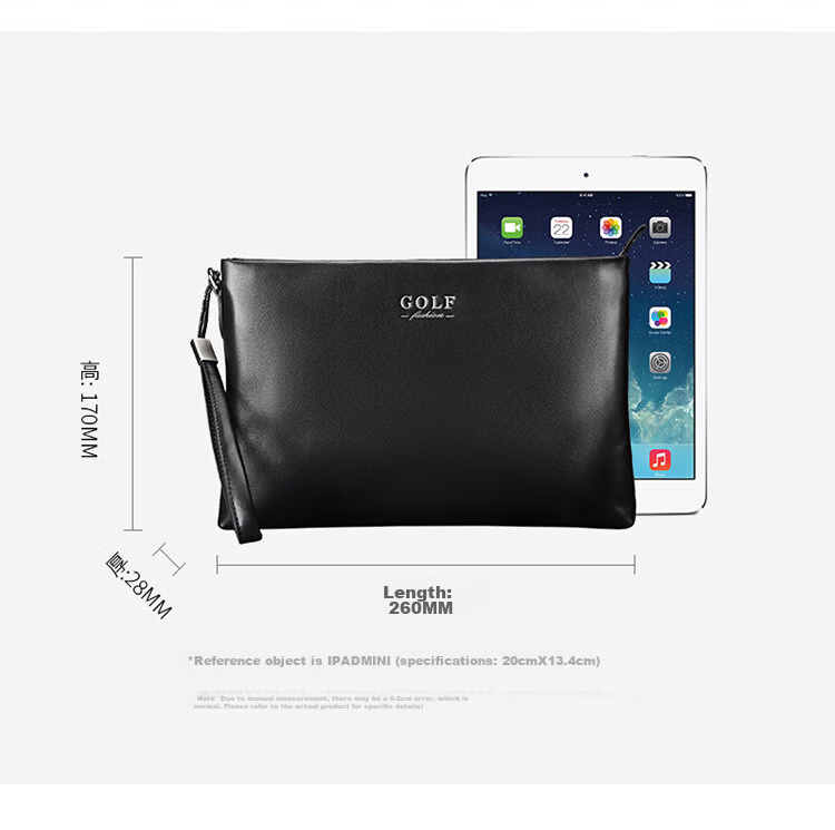 GOLF Men's Clutch, Top-Grain Leather Handbag, Large Capacity with Multiple Card Slots, Envelope-Style Clutch, Valentine's Day Gift for Boyfriend 9