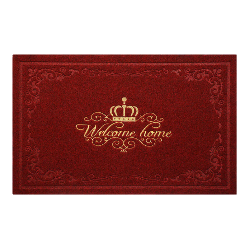 Huaxu Home Entrance Door Mat, Large Front Door Foot Mat, Red Festive Non-Slip Mat, Simple Red Design, 80*120 Cm