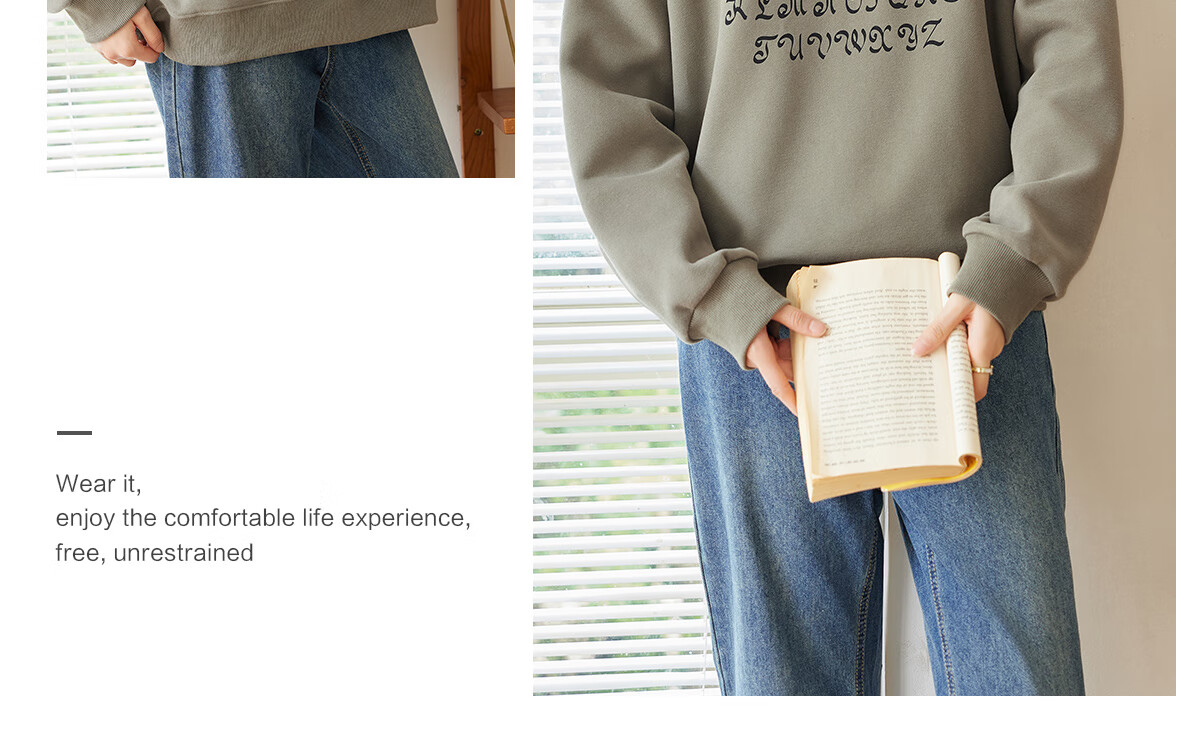 Halo Queen Women's Sweatshirt, Spring And Autumn Round Neck, Letter Print, Fashionable Versatile Comfortable Casual Pullover Top, New Product H143W1028 67