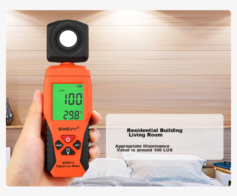 Suwei Illuminance Meter, Light Meter, Illuminometer, Brightness And Illuminance Tester, Light Meter SW6013 14