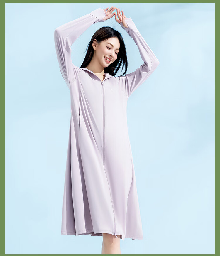 Yishangmei Long Sun Protection Coat for Women, Spring/summer 2026, UV-Resistant Full Body Sun Protection Clothing, Ice Silk Cool-Touch Jacket, Outdoor Wear, Black F 24