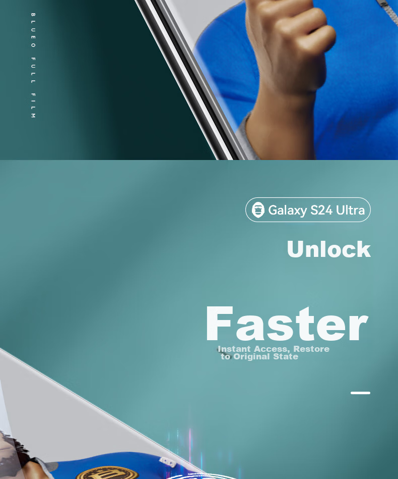BLUEO Tempered Glass Screen Protector for Samsung S25+/S24+, High Definition Clear Anti-Drop Wear-Resistant Phone Protective Film 5