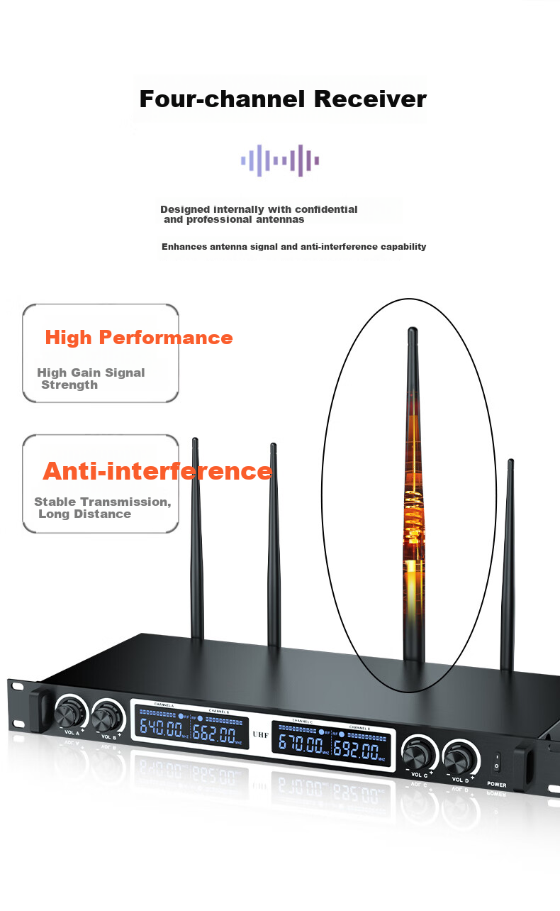 SAST OK-186 Wireless Microphone UHF Band for Home KTV Singing, Stage Hosting, Lecturing, Karaoke, Conference, Speaker System, Amplifier, FM Universal One-To Microphone 5