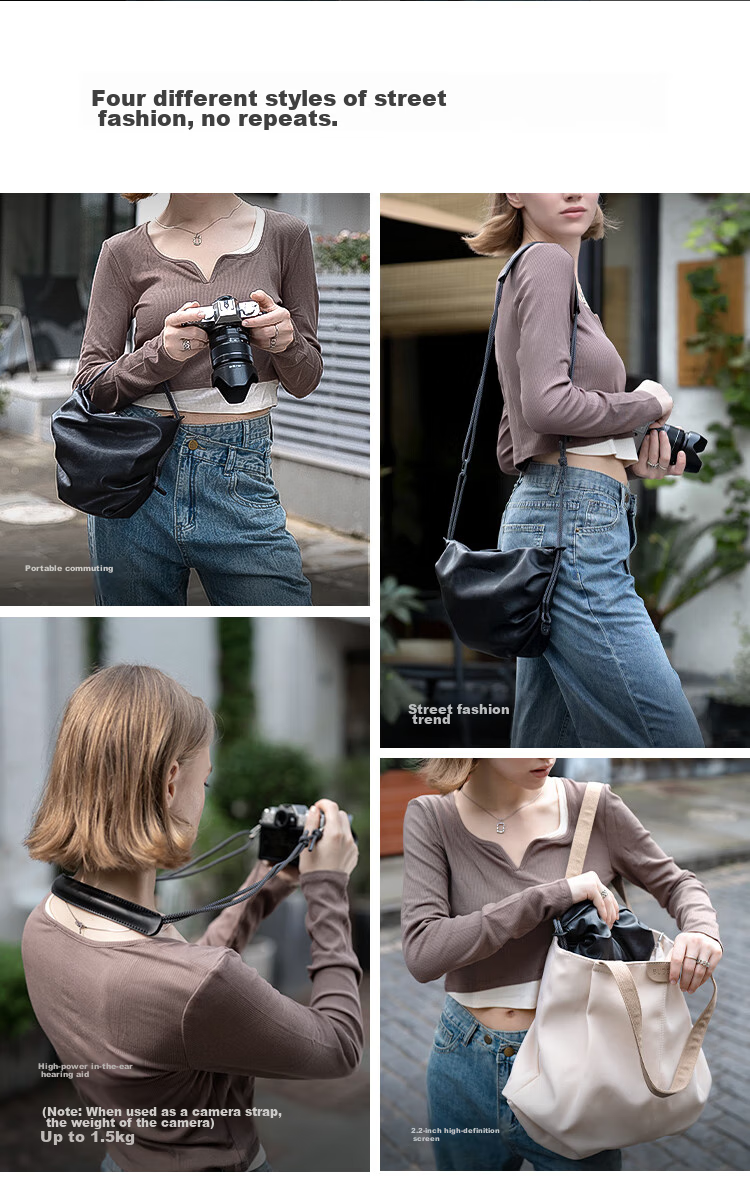 PGYTECH Camera Bag OneGo Cloud Bag Dandelion Photography Bag, Shoulder Mirrorless Camera Bag Inner Liner Storage Pouch, Women's Crossbody Travel Bag Suitable for Fuji Canon Sony, Black M Size 2