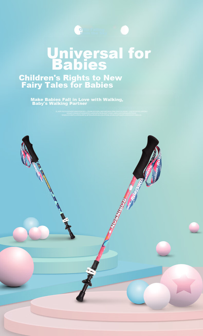 Lubinxun Children's Hiking Poles, Outdoor Telescopic Lightweight Walking Sticks, Two-Section Portable Trekking Poles for Teenagers And Adults, Pink 1