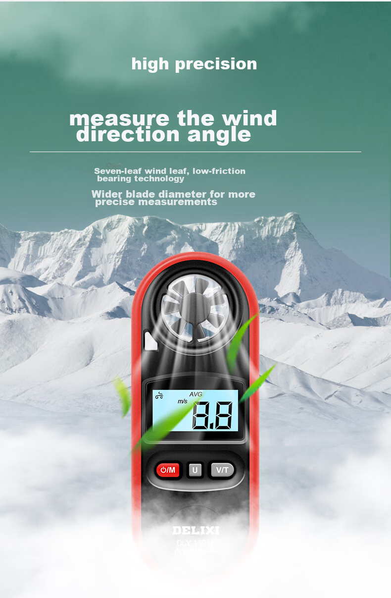 DELIXI ELECTRIC Anemometer, High-Precision Wind Speed Measurement Instrument, Air Volume Meter, Wind Speed Sensor, Handheld 5