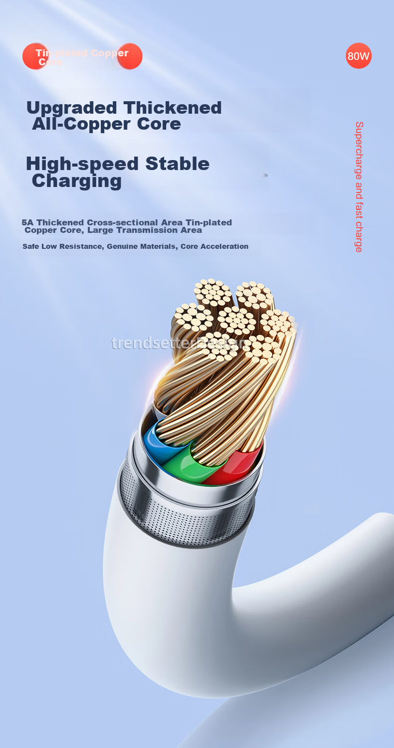 Chaofan Compatible with Motorola Data Cable, 125W Fast Charging, for Moto X40/X30Pro/S30Pro, Lenovo Legion Y70/Y90/Y700 Phones, Dual Type-C Charging Cable 6