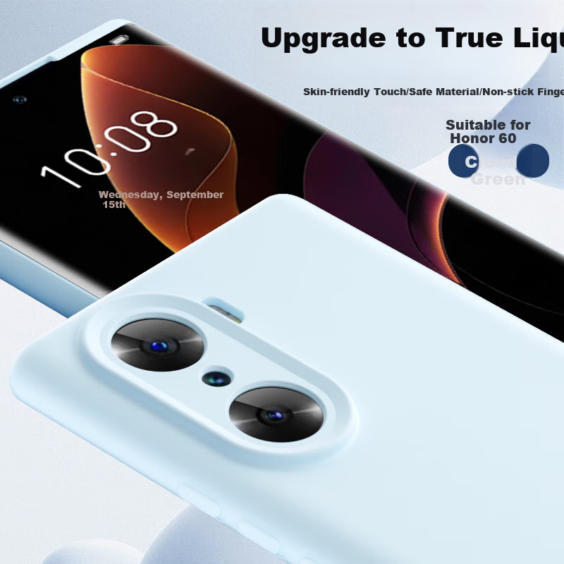 Чехол для Honor 60 / Huawei Honor 60, Shangsu, жидкий силикон, защита всего объектива, противоударный, синий