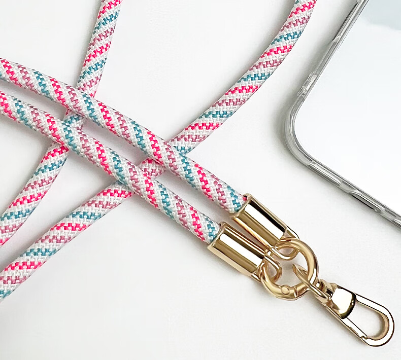 ALittleFlower Phone Lanyard, Neck Strap, Crossbody Strap, Thickened Accessory Case, Outdoor Anti-Theft Cord, Sports Travel Hiking Camera Phone Chain Strap, Suitable for Huawei Mate80/X7 Series, Pink Short 1
