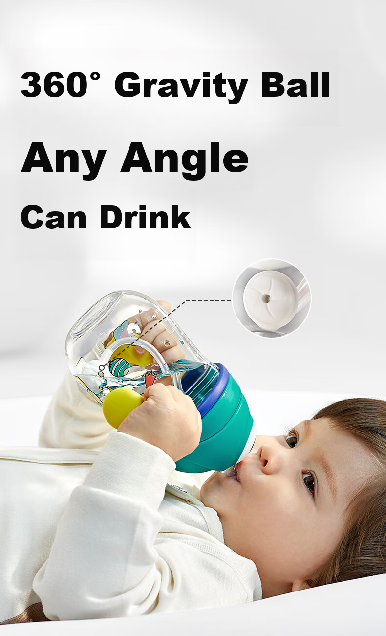 Babycare Children's Water Cup, Training Cup, Baby Drinking Cup, Yimengzai Water Cup, Duck-Billed Cup with Lid, Luoke Yellow 7