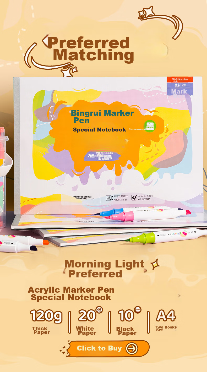 M&G Stationery, 36-Color Acrylic Markers, Triangular Dual-Tip, Waterproof, Children's Doodle Drawing, Guka Birthday Gift, APMV0991 18