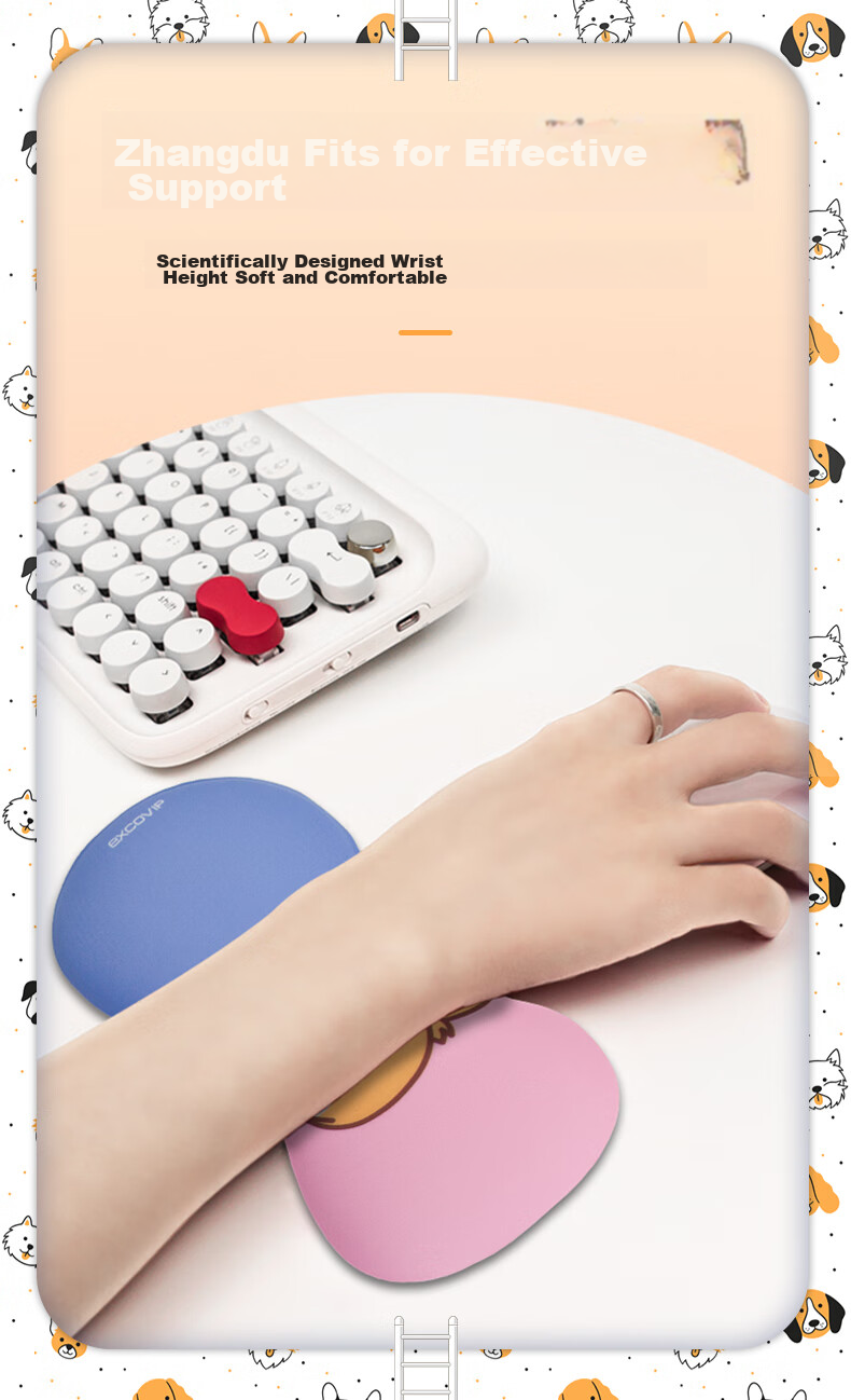 EXCO Corgi Mouse Hand Rest Wrist Pad Silicone Large Wrist Support Cute Cartoon Mouse Pad Wrist Guard Laptop Keyboard Gaming Hand Pad Wrist Rest 8788 6