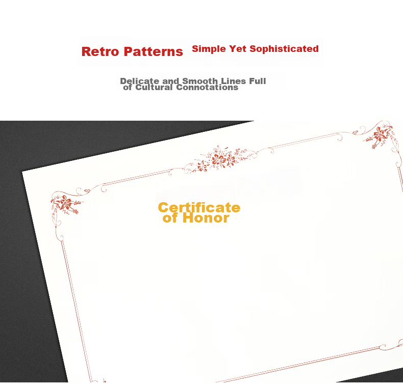 Befon 12K Velvet Gold-Stamped Certificate Cover, Award Certificate Cover, Recognition Award Certificate Cover, Commendation Award Certificate Cover with A4 Inner Sheet, Single Book Pack 6549 4