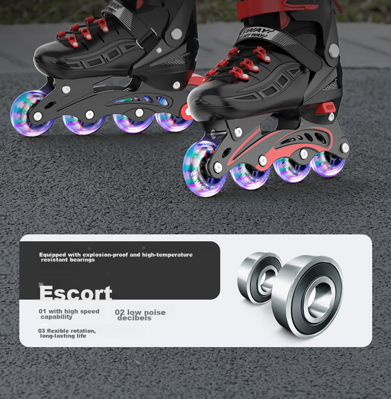 SWAY Roller Skates for Children, Inline Skates Set with Adjustable Wheels for Boys And Girls, Roller Skates for Beginners And Older Kids M7 26