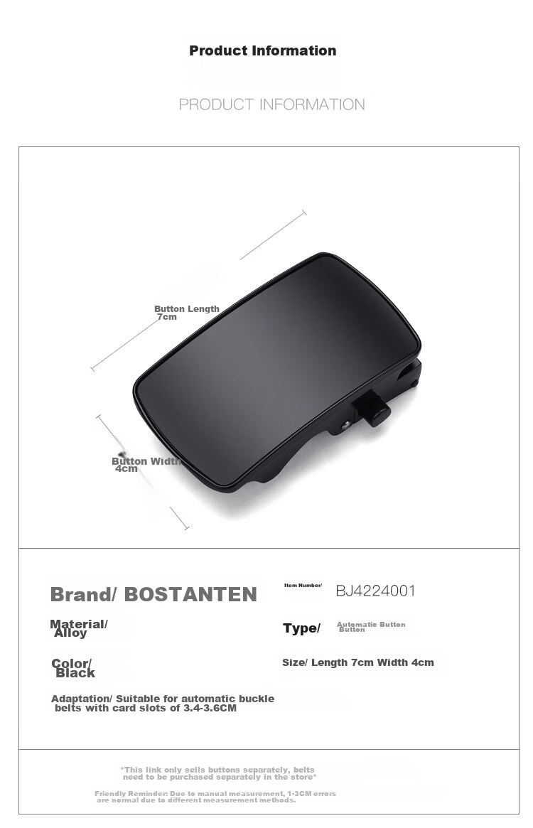 BOSTANTEN Men's Belt Buckle, Automatic Waist Belt Fastener, Body Accessory, Gift for Father, Husband Or Boyfriend 6