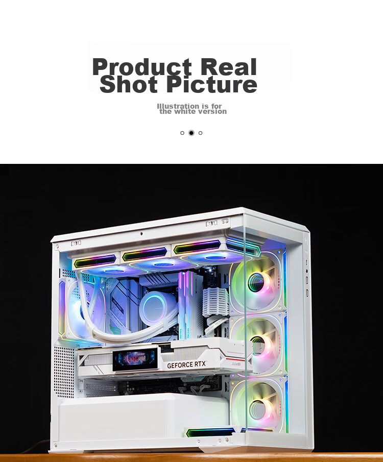 JONSBO FR-505B Iridescent Edition 12CM Case Fan (3-Sided & Axial Fan with Multi-Layer Mirror Effect/5V ARGB Motherboard Sync/PWM Male And Female Connectors) 18