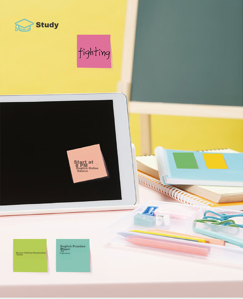 3M Sticky Notes, Memo Pads/Note Paper/Notepad/Notebook, Office Supplies, School Supplies Stationery, Flamingo Series 4 Colors Sticky Notes Memo Pads, 656SS-MC 15