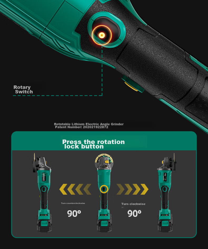 Greenlin Lithium Battery Brushless Angle Grinder 25-Piece Set Cordless Cutting Polishing Grinding Rotary Angle Grinder 5