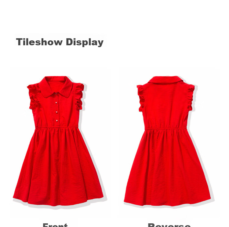 ASK JUNIOR Girls' Summer Dress, Sleeveless Children's Ruffle Trim Thin Shirt Collar Vacation Princess Dress 18