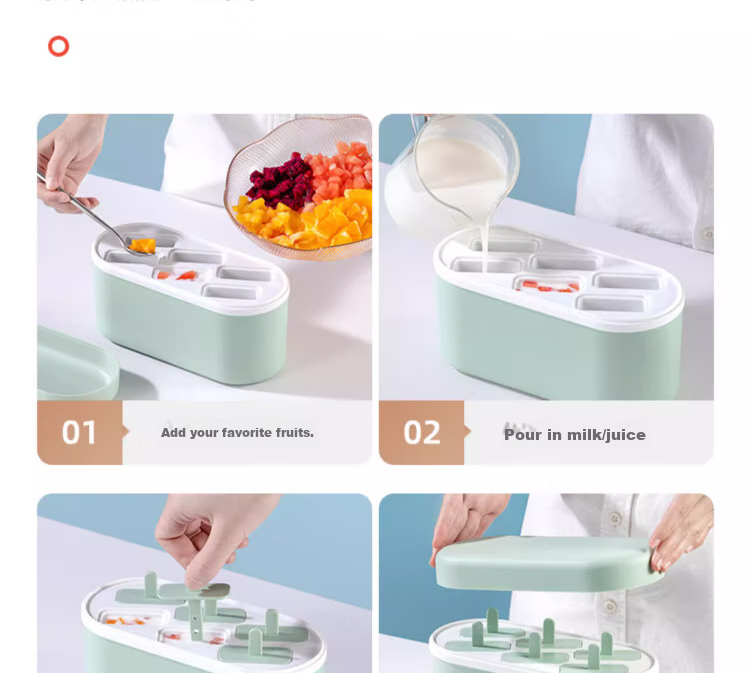 Dipple Homemade Ice Pop Molds Food-Grade Popsicle Molds DIY Household Ice Lolly Molds Automatic Demolding Six-Pack 15