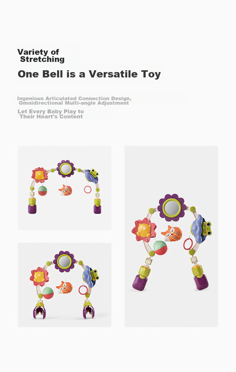 Babycare Hanging Baby Toy Rattle, Newborn Wind Chime, Stroller Cradle Rail Pendant, Dual-Use Car Bed Rattle 2