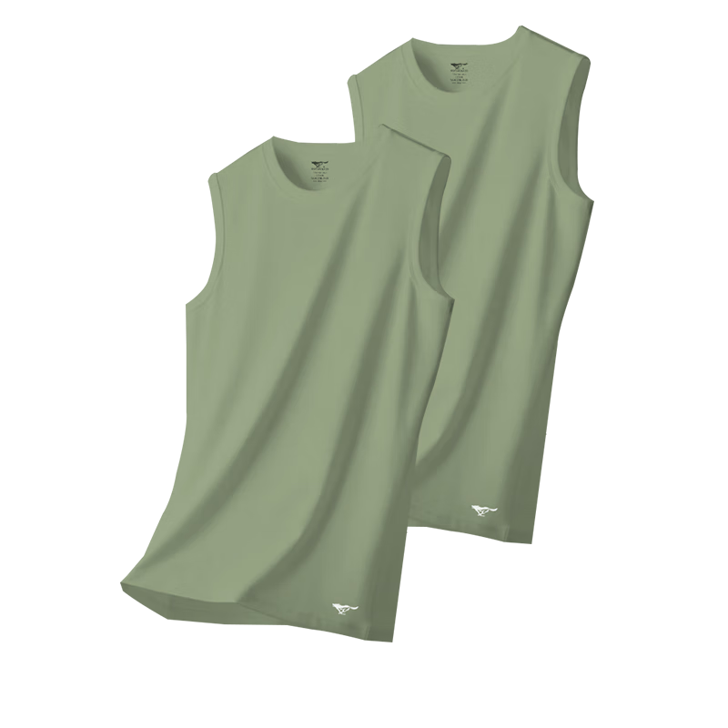 Seven Wolves 100% Cotton Wide Shoulder Men's Summer Breathable Sweat-Absorbing Sleeveless Vest Sports Tank Top