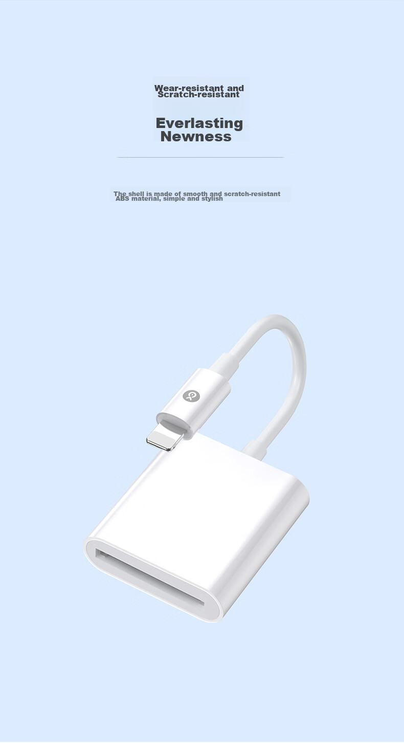 BIAZE Lightning Four-In Card Reader, OTG SD TF Card Converter, IPhone IPad TF to SD Card Adapter, Lightning Card Reader, High-Speed Transfer 8