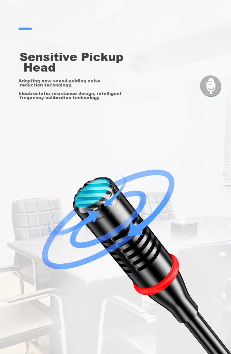 Soaiy SA-H10 Engineering Conference Microphone, Desktop Condenser Microphone, Gooseneck Wireless Meeting Training Voice Chat Microphone, Conference Speech Professional Gooseneck Adjustable Frequency Microphone 3