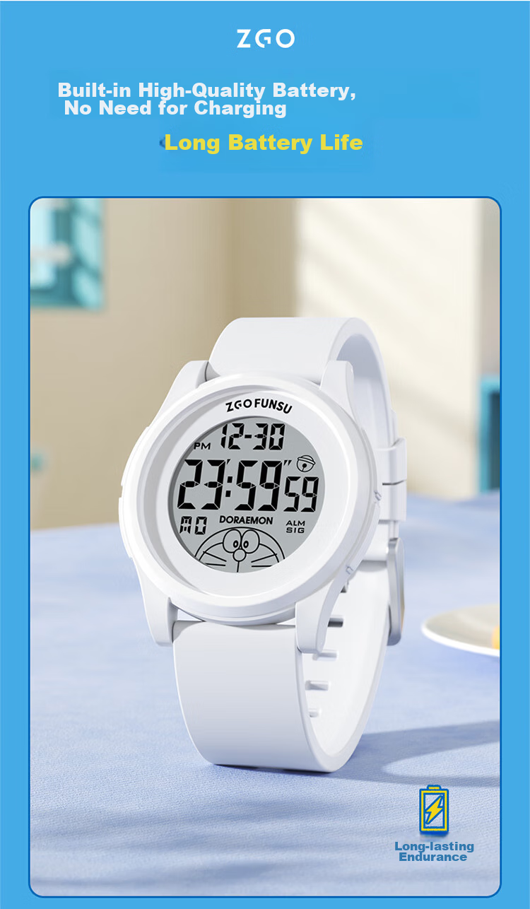 ZGO Doraemon Children's Electronic Watch for Boys, Middle And Elementary School Students, Teenagers, Time-Telling Watch, Birthday Gift 8555 7