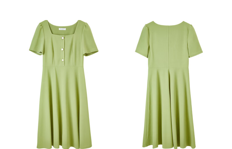 Sentubila Short-Sleeve Dress for Women, Summer Vintage Hepburn Style Elegant Office Dress, Mid-Length A-Line Skirt, Elegant Black, Size S 23