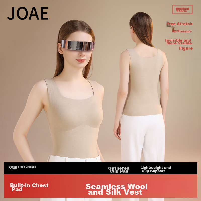 Термо жилет JOAE с бюстгальтером, женский, бесшовный, двойной флисовый, размер L, черный
