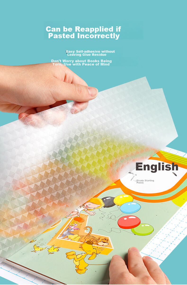 Jindeli 16K/10 Sheets Self-Adhesive Book Covers, Transparent Protective Sleeves for Elementary And Middle School Students, Book Wrapping Film, Stationery Cover Paper, OS8103S 6