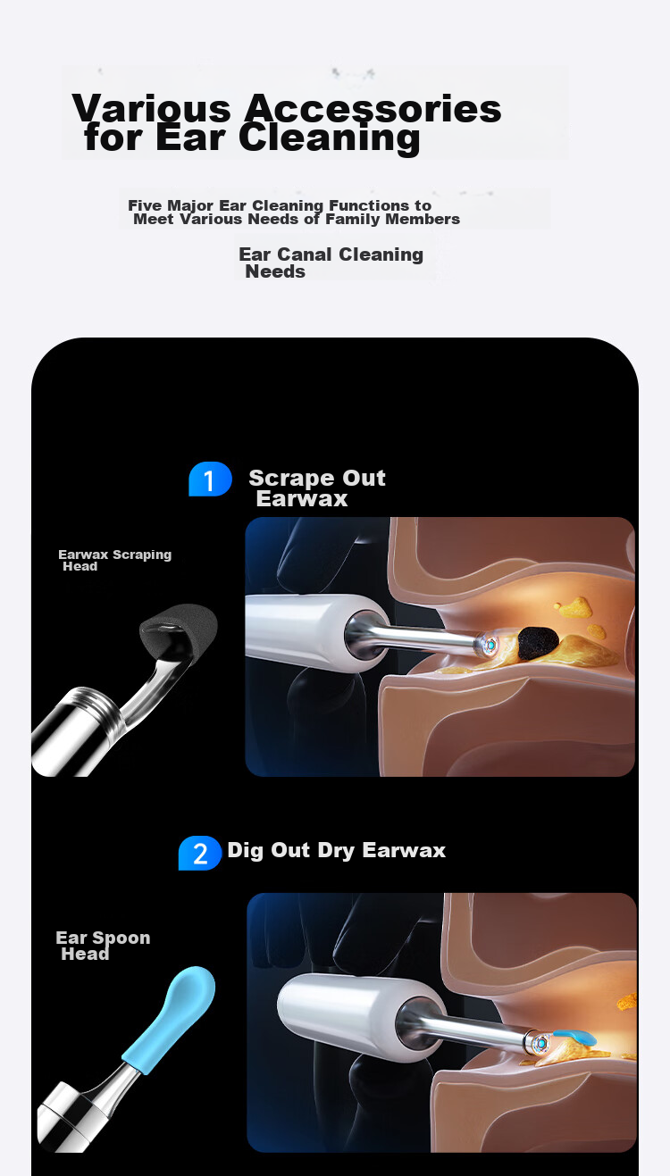 Bebird Visual Ear Pick Cleaning Kit, Home 30S Hummingbird Multifunctional High-Definition Endoscope Ear Spoo 9