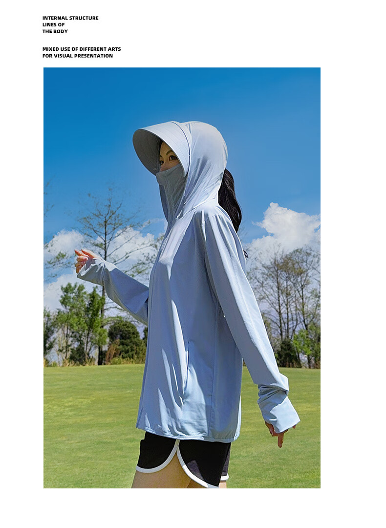 Langsha Sun Protection Clothing for Women, Summer Cool Ice Silk UV Protection Jacket, Breathable Quick-Dry Sports Outerwear 17