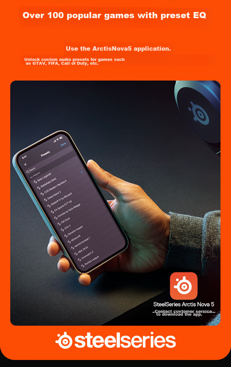 SteelSeries Hanbing Nova5P Bluetooth/2.4G Dual Wireless Over-Ear Headphones, Laptop And Desktop Noise-Cancelling Computer Gaming Headset, PS5 Enhanced High-Definitio 5