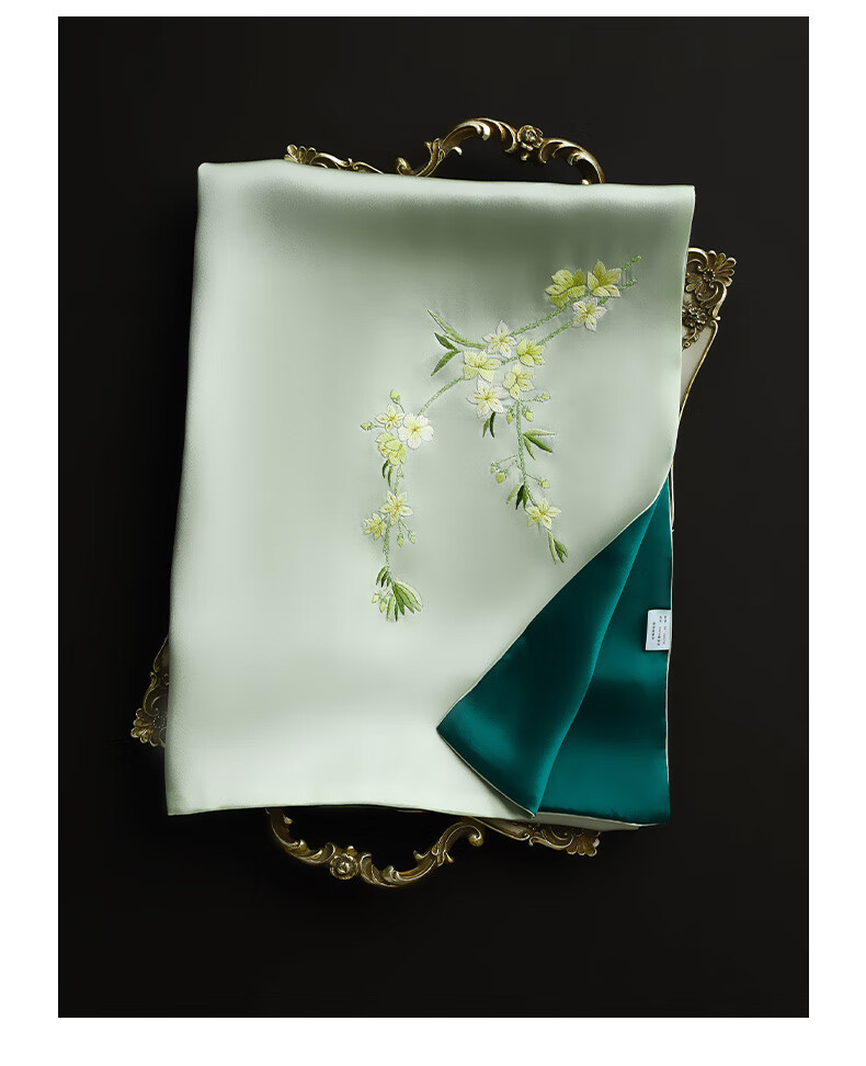 Hangsifu Silk Mulberry Silk Suzhou Embroidery Scarf, Flower Pattern Gift Box, Shawl, Outer Wear, Birthday Gift for Mom, High-End Mid-Autumn Festival Present 9