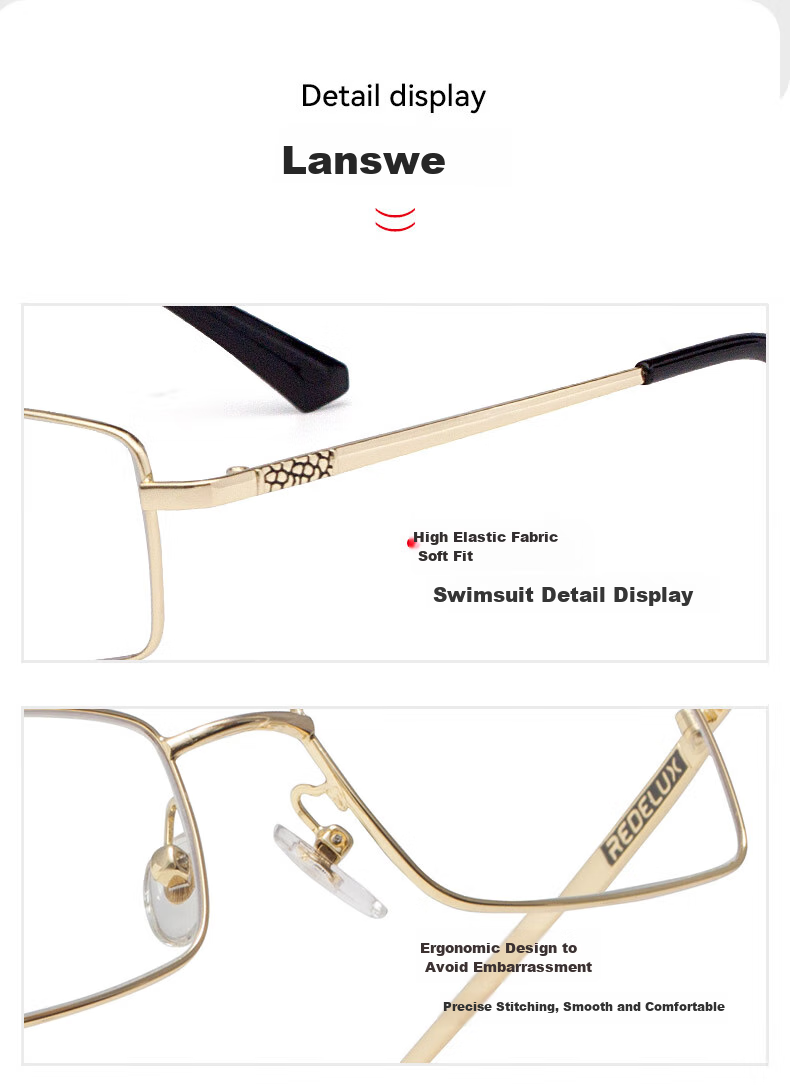Xiyanghong Reading Glasses for Men, High Definition Anti-Blue Light Full Frame Durable Stylish High-End Reading Glasses E9106 Gold 150 Degrees 15