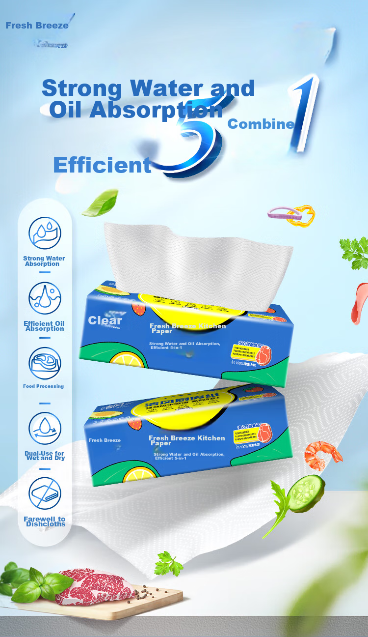 APP Kitchen Paper Towels, 76 Sheets * 9 Packs, Disposable Oil-Absorbing Paper, Food-Grade Contact, Oil And Water Absorbing Kitchen Tissues, Whole Box 2