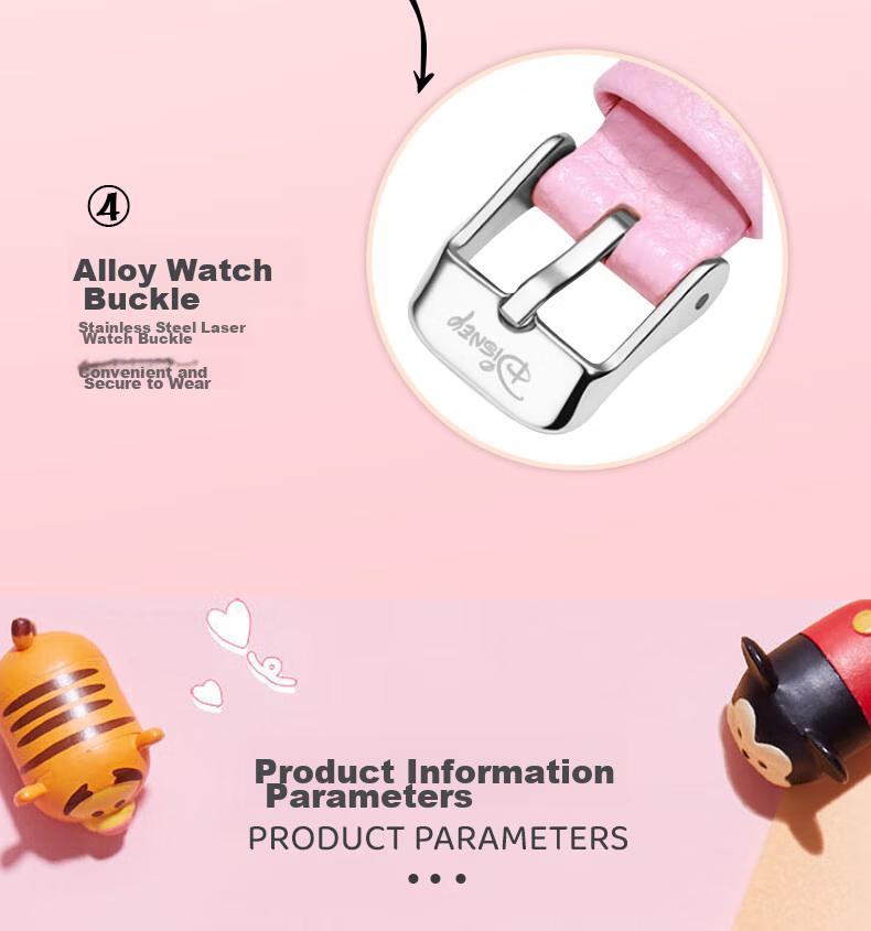 Disney X Song Song Collaboration Wristwatch for Middle And High School Students, Children's Exam-Specific Electronic Watch, Women's Silent Waterproof Quartz Watch 15