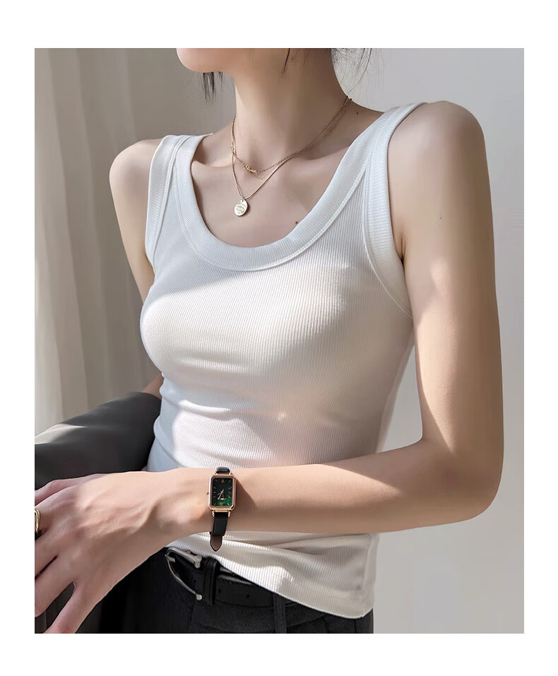 MiiOW Women's Modal Ice Silk Cooling Camisole with Chest Pad, Summer Backless Tank Top for Layering and Outerwear 13