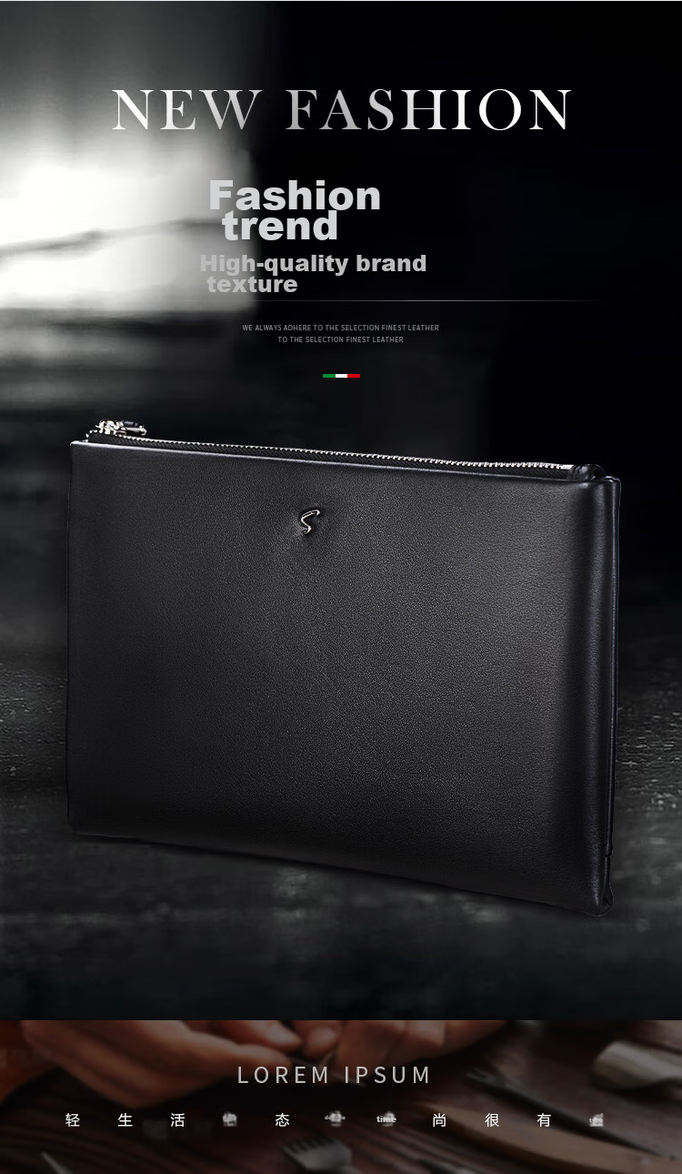 SATCHI Men's Clutch Bag, Handbag, Light Luxury Handheld Bag, Father's Day Gift, Practical Present for Dad 2