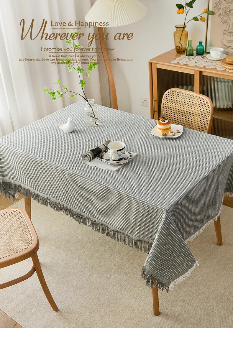 AVIVI Rectangular Cotton And Linen Tablecloth, Coffee Table Cover, Dining Table Mat, Desk Cover, Dust-Proof Cover, 130*180 Beeswax Patter 1