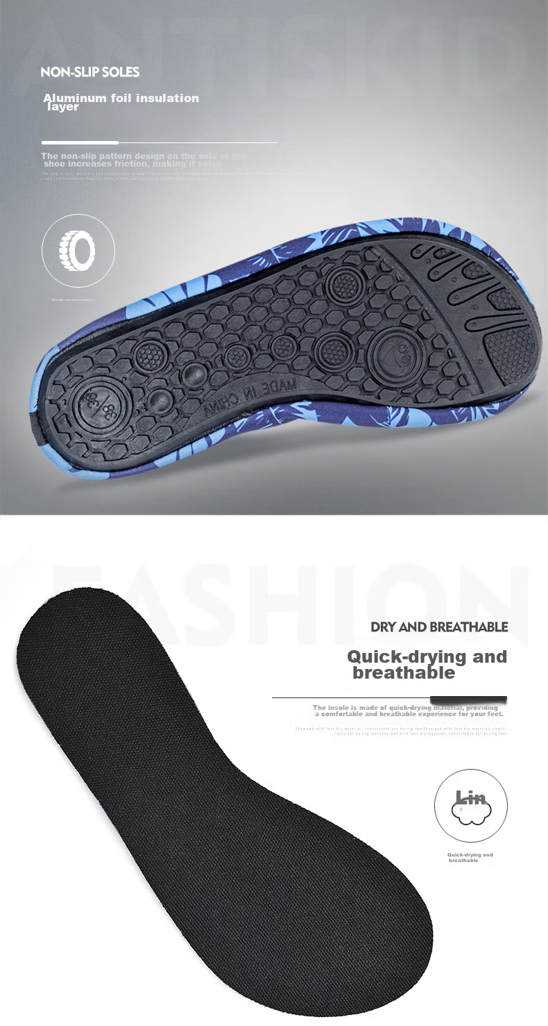WATERTIME / Shuichuan Beach Shoes for Women, Men And Children, Non-Slip Soft Sole, Summer Swimming Diving Printed River Tracing Shoes, Size L (39/40) 4